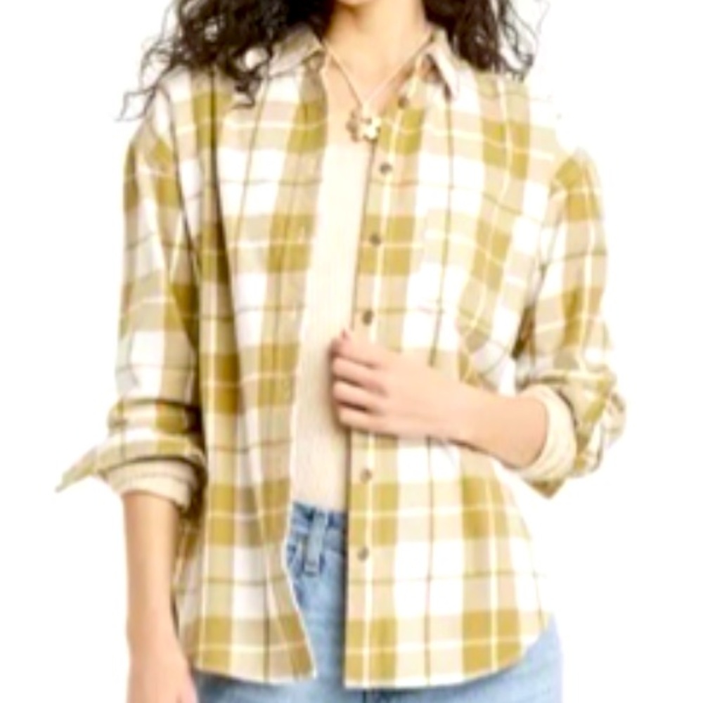 Universal Thread Oversized Plaid Flannel Button Down XS 100% Cotton Cozy Fall